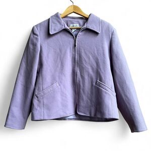 Vintage 100% wool lavender full-zip jacket by Graff